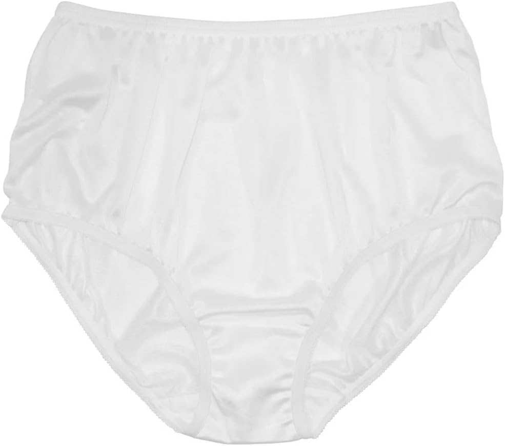 Teri Women's 331 Plain Jane Classic Nylon Silky-Smooth Lightweight Breathable Full Coverage Brief Panty - 4 Pack
