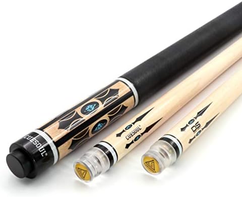 CUESOUL 58" 19oz DS Maple Pool Cue Stick Set with 2 Shaft,13mm Tip with Hard Cue Case 1x1