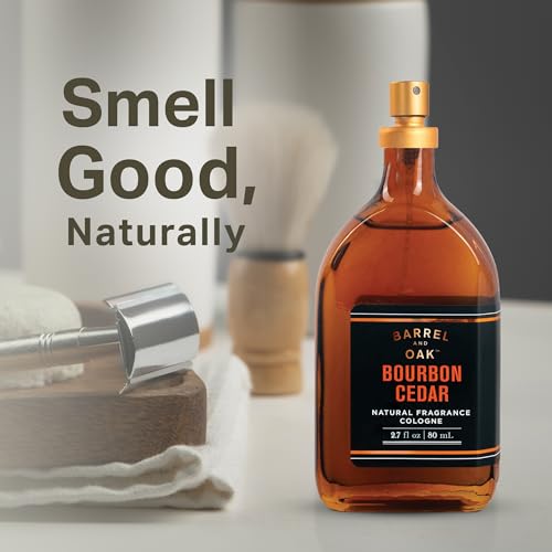 Barrel & Oak Essential Oil Based Cologne for Men, Bourbon Cedar, 2.7 oz | Long-Lasting Men's Cologne, Day & Night Fragrance, Paraben & SLS Free, Gifs forMen