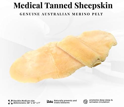 Medical Sheepskin Pelt Pads for Bedsores and Pressure Sores, Large Size (38” x 24” x 1”) | Large Size