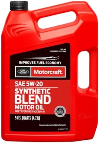 Motorcraft SAE 5W-20 Synthetic Blend Motor Oil - XO-5W20-5Q3SP - 5 Quart Jug (For Select Models and Years of Ford, Lincoln, and Mercury Vehicles)