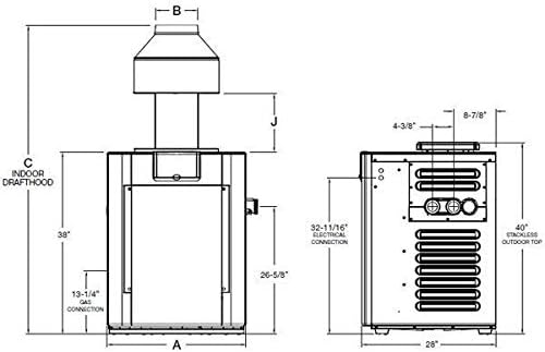 Raypak P-R266-A-EP-C Digital Propane Pool Heater, 266 BTU