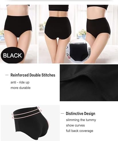 Women's High Waist Cotton Underwear Stretch Briefs Soft Comfy Ladies Panties MultiPack