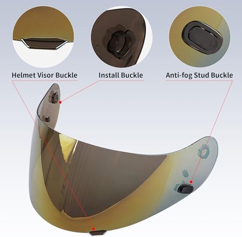 VCOROS Motorcycle Helmet Face Shield Visor Repalcement for HJ-09 CL-15 CL-17 CL-16 CL-SP AC-12 FS-10 CS-R1 IS-16 CS-R2 Shield (Smoke)