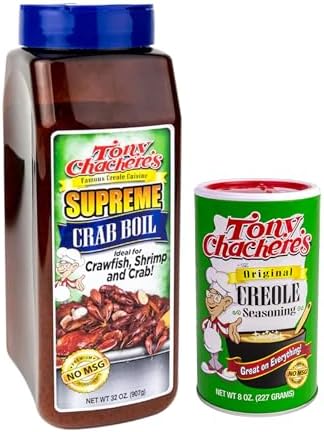 Tony Chachere's Supreme Crab, Crawfish and Shrimp Complete Seafood Boil (No MSG), 32 Ounce Shaker