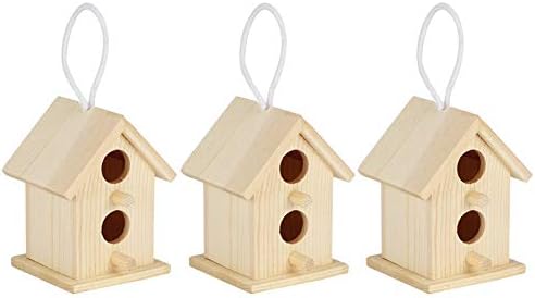 Meiyya Unfinished Birdhouse to Paint for Birdwatching with Perch, MoistureResistant Bird Nests