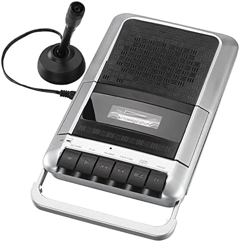 PROSCAN Cassette Player & Recorder with Microphone, Headphone Jack, Aux in, Black