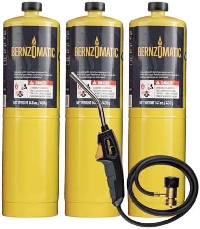 Bernzomatic BZ8250HT Reach Hose Torch, Trigger-Start Hose Torch with Included Holster For Fuel Canister, Red (8250 Reach Torch)