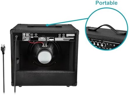 Monoprice 1x10 Guitar Combo Amplifier - Black 40-Watt, Spring Reverb, 10-Inch 4-Ohm Speaker, High & Low Inputs, Headphone Output - Stage Right Series