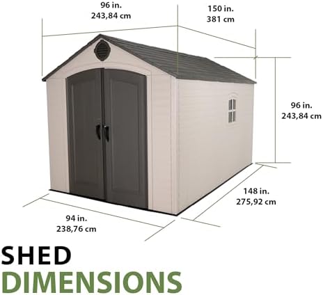 Lifetime 6402 Outdoor Storage Shed, 8 by 12.5 Feet; 2 windows