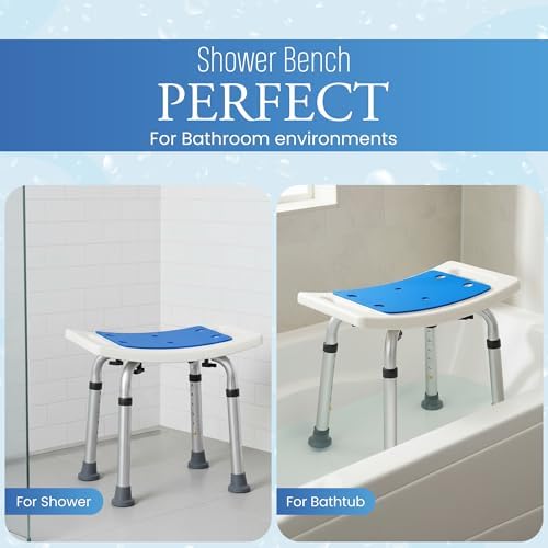 Dr Kays Shower Chair for Inside Shower, Bathroom Seat with Crossbars