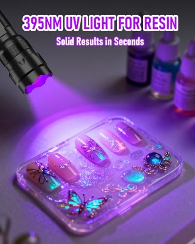 ULTRAFIRE 395-405nm UV Flashlight for Resin Curing, Zoomable Black Light