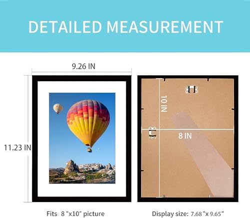 pojah 12x12 Black Picture Frame Set of 4,Wall Frames,HD Plexiglass