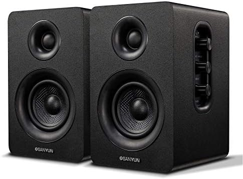 Sanyun SW208 3" Active Bluetooth 5.0 Bookshelf Speakers, Built-in 24bit DAC