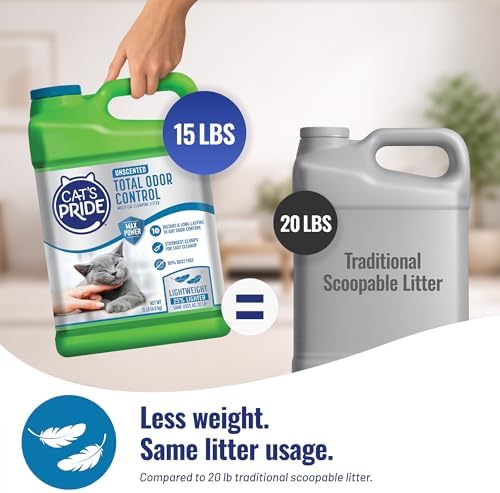 Cat's Pride Total Odor Control, Max Power, Clumping Litter Unscented 15lb