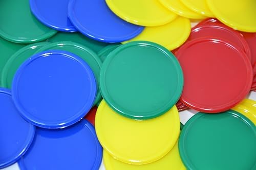 Smartdealspro Set of 160 Opaque 1 1/2 Inch Plastic Counting Counters Poker Chips with Box for Casino Card Games (160pcs 4 Color with Box)