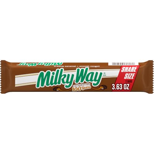 MILKY WAY Milk Chocolate Candy Bars Snacks, Bulk Candy Bars, 3.63 oz 24ct | Milk chocolate candy bars with caramel and nougat; bulk chocolate candy snacks, bulk candy bars, 3.63 oz share size