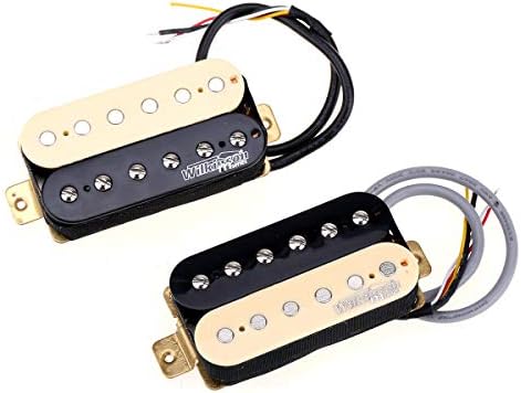 Wilkinson Vintage Tone Alnico 5 Overwound Open Style Humbucker Pickups Set for Electric Guitar, Zebra