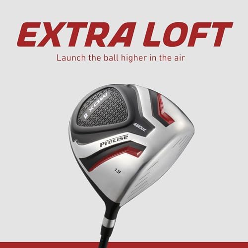 Precise MDX II - Teen Complete Golf Club Set | Titanium Driver, Stainless Hybrid, Irons Through Wedge, Putter, Stand Bag, Headcovers, Ages 13-16, Left/Right