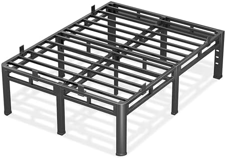 20 Inch Queen Size Bed Frame,Double Layer Heavy Duty Metal Platform Tall | Easy Assembly,Noise Free,2in1 Base,4000lbs Capacity,6 Mattress Stoppers,Round Corner Legs,16"Storage Space,Headboard Holes