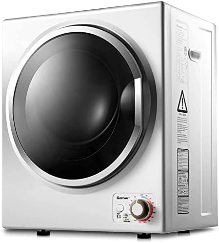 COSTWAY Compact Laundry Dryer, 110V Electric Portable Clothes Dryer with Stainless Steel Tub