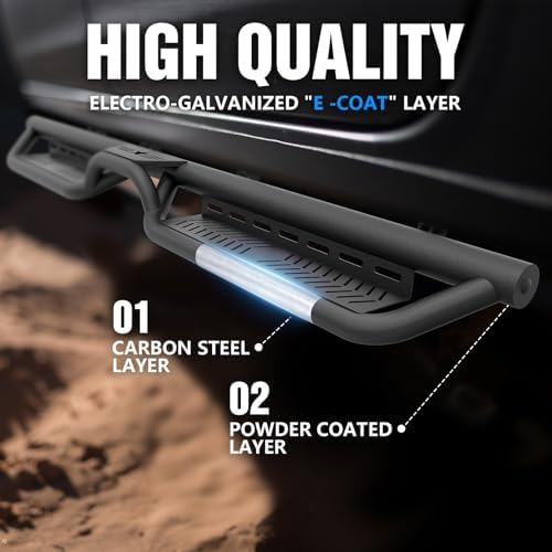 Crew Cab Running Boards Side Steps Compatible for 2009-2018 Dodge Ram 1500, 2019-2024 1500 Classic, 2010-2026 Dodge Ram 2500 & 3500 CrewCab