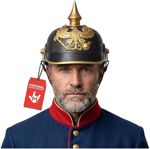 Nicky Bigs Novelties German Helmet, Pickelhaube Pith Helmet, WW1 Helmets, WW2 Helmets, German Soldier Costume