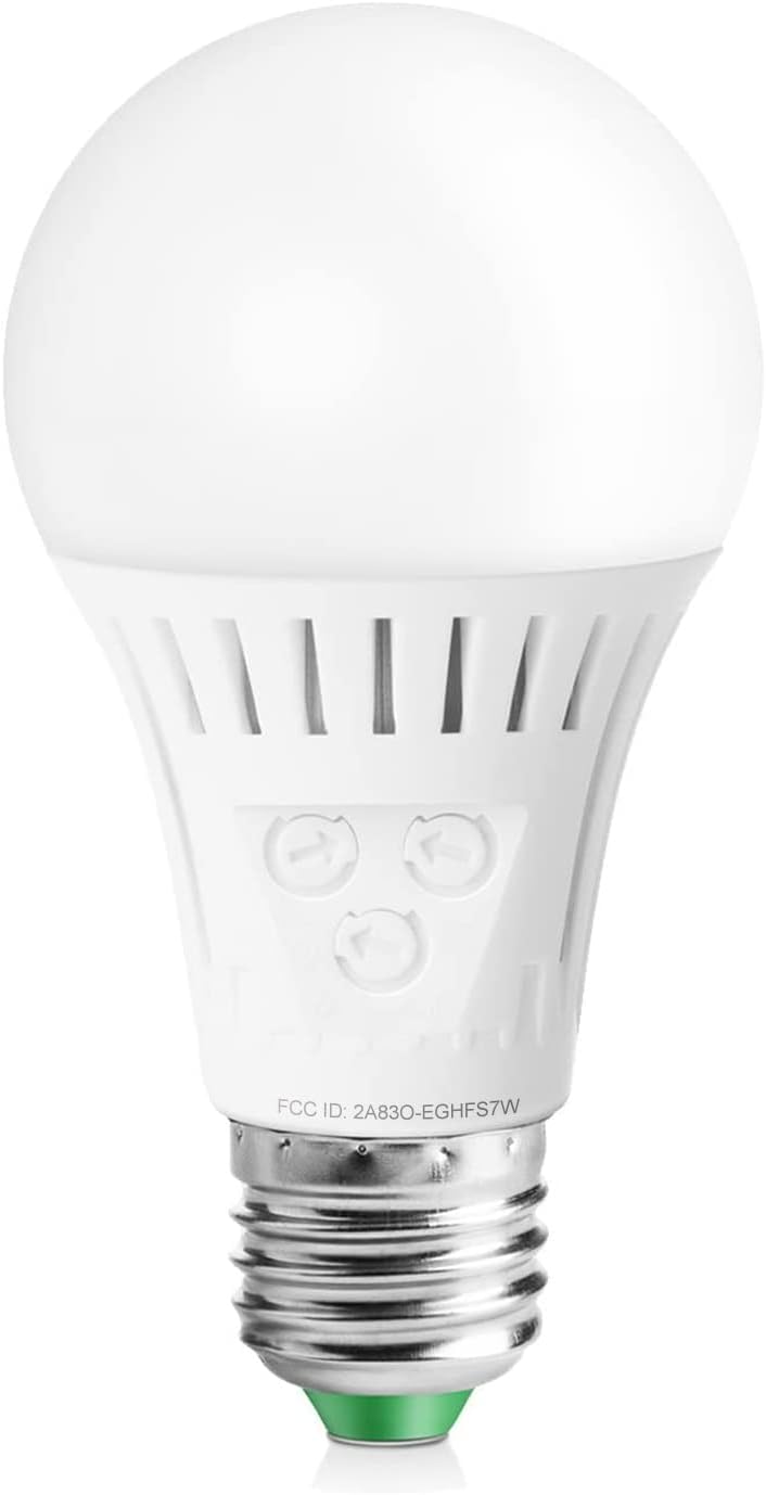 Motion Sensor Light Bulb with Dusk to Dawn Lights Sensor, E26 Base, 7W LED(60W Equivalent), Warm White(3000K), Motion Sensitivity, Time and Twilight Setting Adjustable