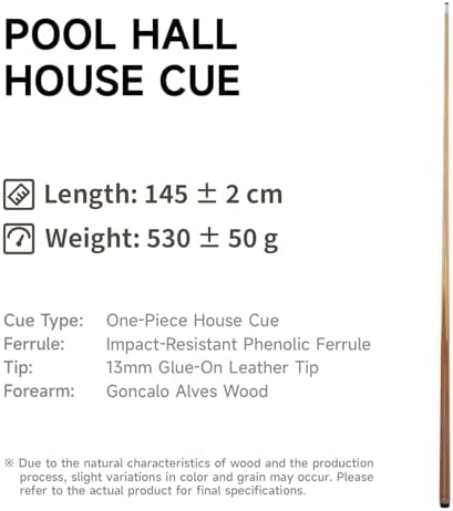 Set of 6 Pool Cues 57" One-Piece Hardwood Billiard Cue Sticks | One-piece