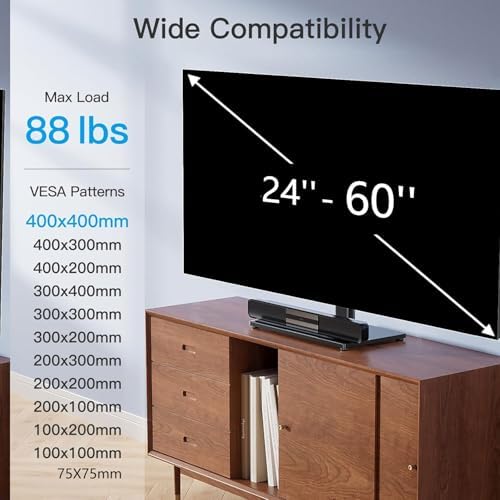 PERLESMITH Universal TV Stand Legs for 32-70 inch TVs up to 99 lbs, Height Adjustable Tabletop Television Stand Mount, Universal TV Base for Livingroom & Bedroom, VESA 400x400mm PSTVS04-N2