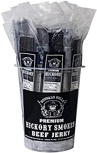 Buffalo Bills 16 Oz Hickory Smoked Premium Beef Jerky Pieces in Random Size | Selling Beef Jerky Nationwide Since 1990, Made In The USA, 100% US Beef, Marinated In Soy Sauce, Garlic, And Black Pepper