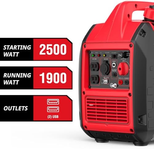 PowerSmart 4800W Portable Inverter Generator,Parallel Ready&Electric Start Super Quite Gas Powered,RV Ready with 30A Outlet, EPA & CARB Compliant for Home Backup, Camping,Portable Power Station