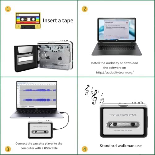Cassette Tape Player – Portable Tape Player Audio Cassette to Digital Converter