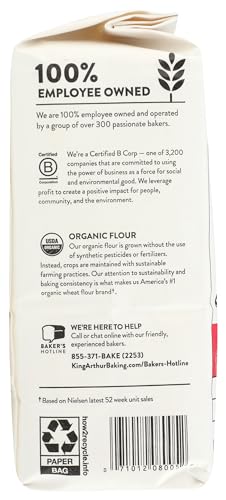 King Arthur Flour, Organic All Purpose Flour, 32 Oz Bag