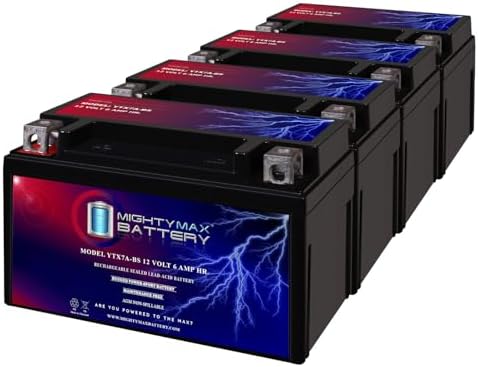 Mighty Max Battery YTX7A-BS -12 Volt 6 AH, 105 CCA, Rechargeable Maintenance Free SLA AGM Motorcycle Battery