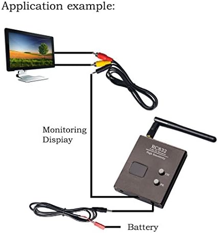 WR832 5.8GHz 40CH Wireless FPV Audio Video Receiver for Racing Drone and Multicopter