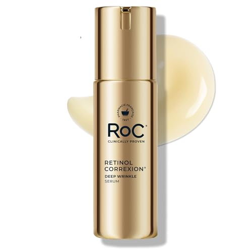 RoC Retinol Correxion Wrinkle Filler for Deep Wrinkles with Hyaluronic Acid | 1oz retinol serum for face, skin care for women and men, visibly reduce fine lines, clinically proven, packaging may vary