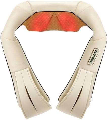 Nekteck Shiatsu Neck Massager with Heat for Pain Relief, NOT Cordless | 2026 Upgraded 3D Back Shoulder Kneading Massage Pillow, 3 Intensity Speeds Deep Tissue, Relaxation Gifts for Men Women, Black