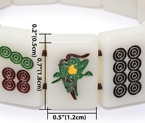 Yellow Mountain Imports Mahjong Mini-Tiles Stretchy Bracelet