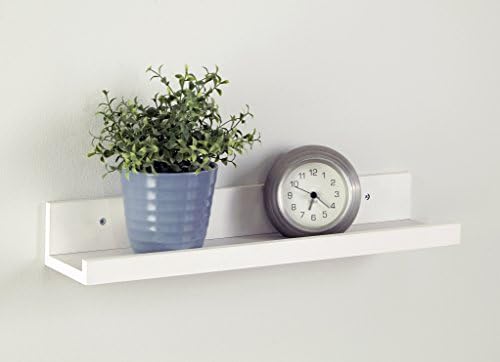 ClosetMaid Floating Shelf with Ledge, Wall Mount, 19 in., for Living Room, Bedroom, Office, Hallway, Storage & Decoration, White Finish