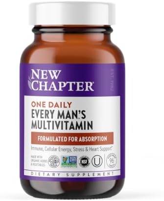New Chapter Every Man's One Daily Multivitamin - Supports Immune, Energy & Bone Health* - Contains Fermented Ingredients, Organic Vegetables & Herbs - Vegetarian, Kosher & Gluten-Free - 48 Tablets