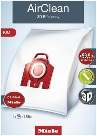 Miele FJM Vacuum Cleaner Bags, XL-Pack for Select Canister Vacuums