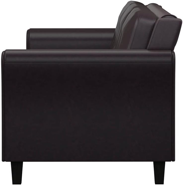 Studio Living Harrington 57.9" Loveseat, Transitional Modern, Pocket Coil Comfort, Easy Assembly, Microfiber Fabric, Dark Grey
