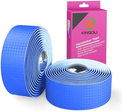 KINGOU Carbon Fiber PU Leather Road Bike Handlebar Tape Bar Tapes - 2PCS Per Set