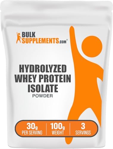 BulkSupplements.com Hydrolyzed Whey Protein Isolate Powder - Whey Isolate Protein - Unflavored & Gluten Free, 30g per Serving, 1kg (2.2 lbs) (Pack of 1)
