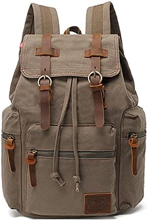 AUGUR High Capacity Canvas Vintage Backpack - for School College Hiking Travel 12-17" Laptop