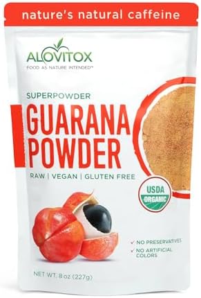 Guarana Seed Powder Extract: USDA Organic, 65mg Caffeine/Serving | Raw, Vegan, Non-GMO, Gluten-Free Superfood, Boosts Energy Naturally