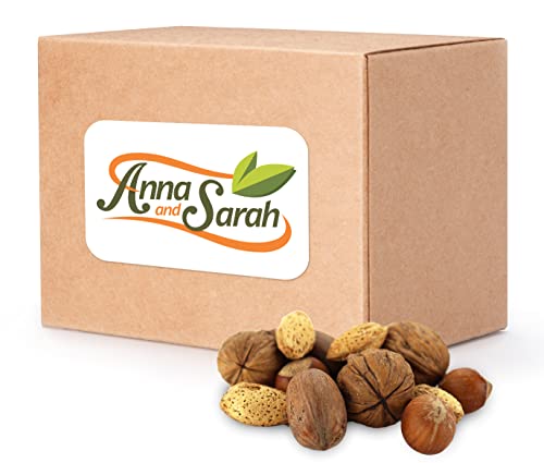 Anna and Sarah Premium Mixed Nuts in Shell, 4 Pound Bag, California Jumbo Chandler Walnuts, Georgia Extra Large Pecans, California Almonds