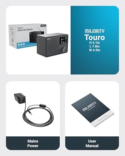 Internet Radio for Home with WiFi and FM | DSP Speaker Perfect for Bedroom, Kitchen, and Living Room Use | FM, Spotify Connect, Multi-Alarm