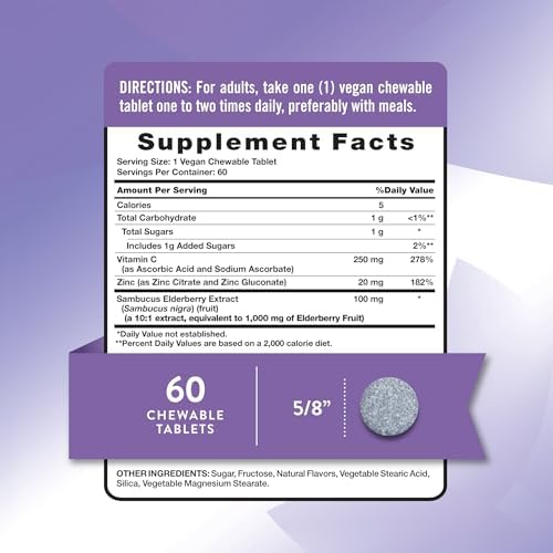 Nature's Truth Elderberry Immune Complex | 60 Chewable Tablets